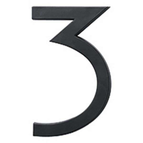 Hy-Ko 6In Black Floating Mount Number 3, 3PK A31073 - main